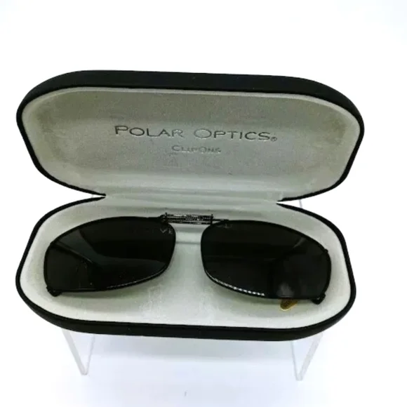 New In Case Polar Optics Clip On Sun Shades Polar Optics 51 rec 20 Black Polarized Full Frame clip on  main image 4